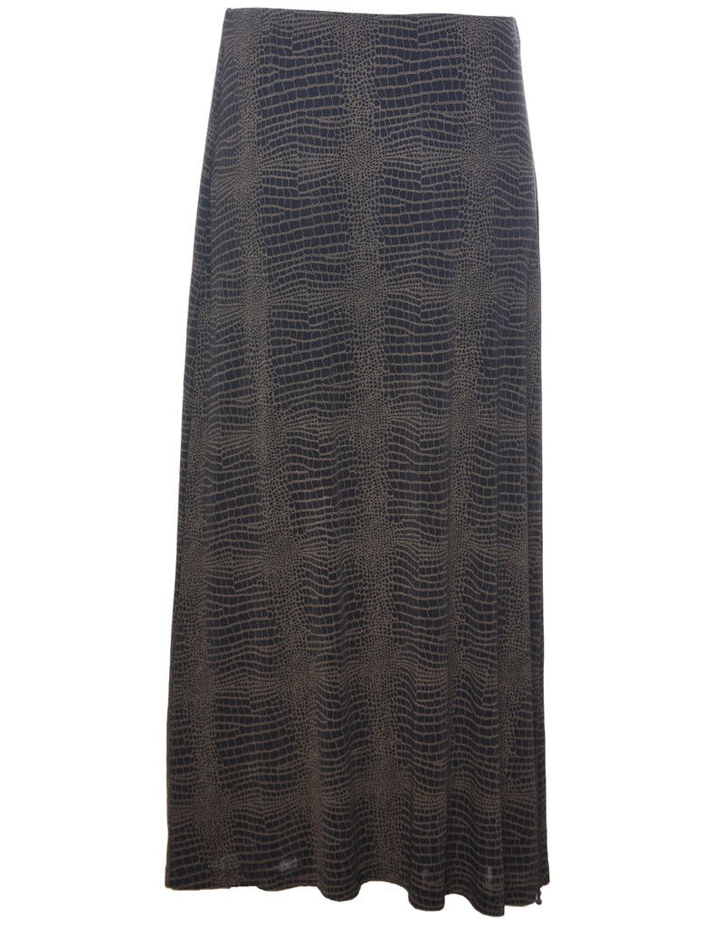 Snakeskin Pattern Maxi Skirt - L