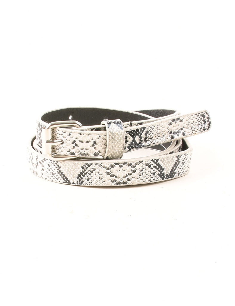 Snakeskin Pattern Skinny Belt - M