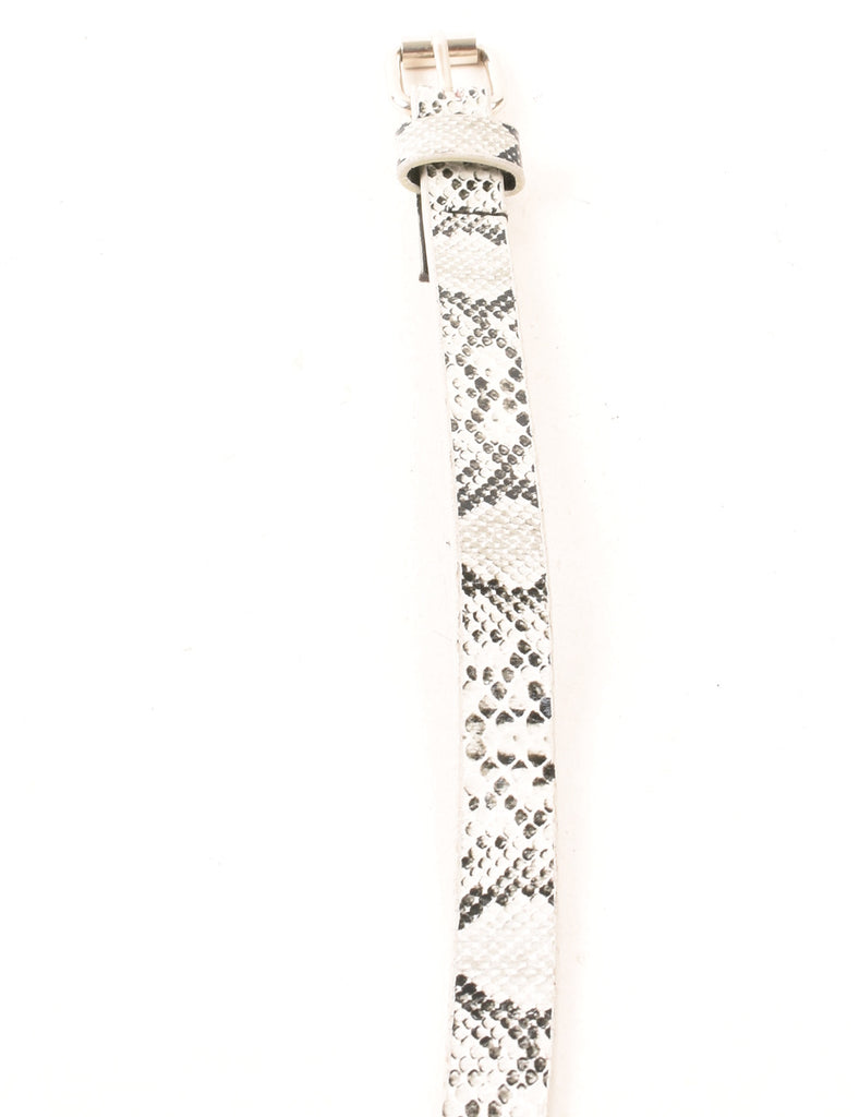 Snakeskin Pattern Skinny Belt - M