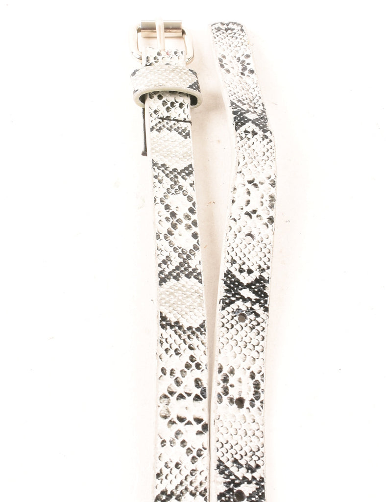 Snakeskin Pattern Skinny Belt - M