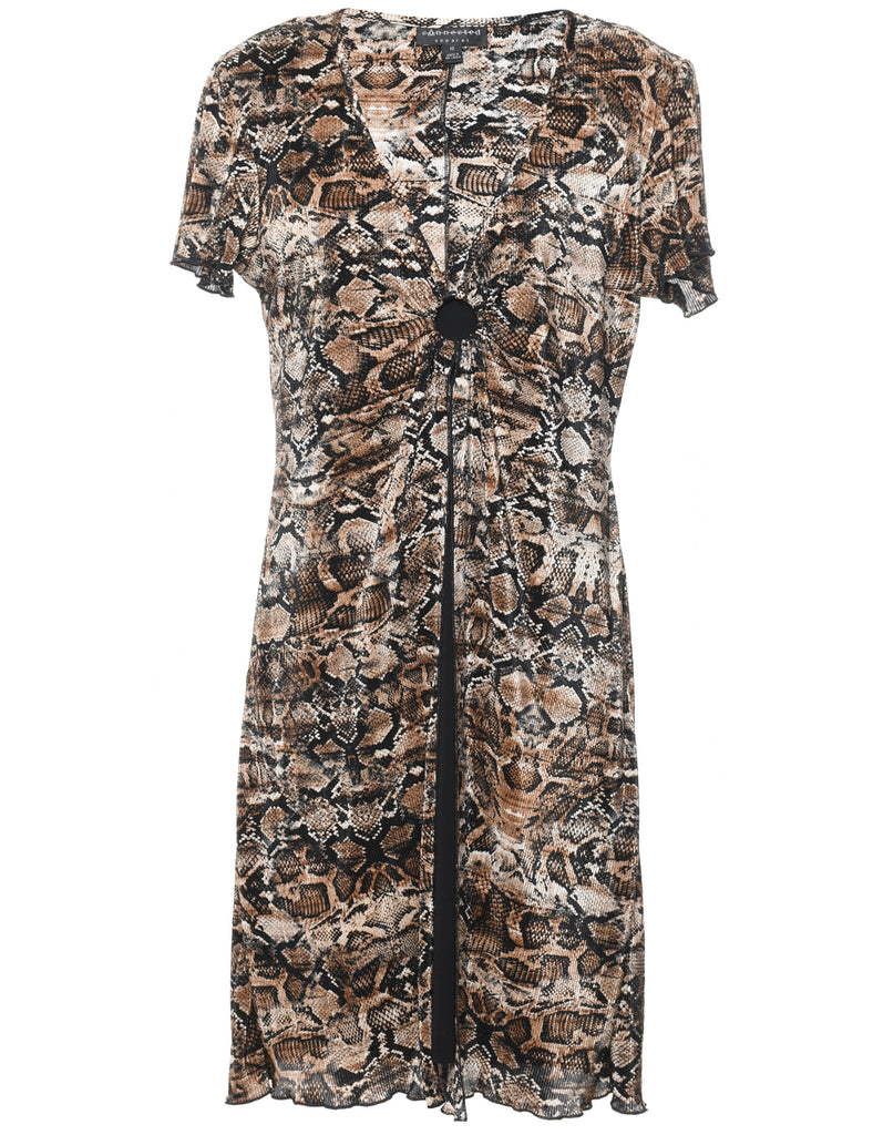 Snakeskin Print Dress - L