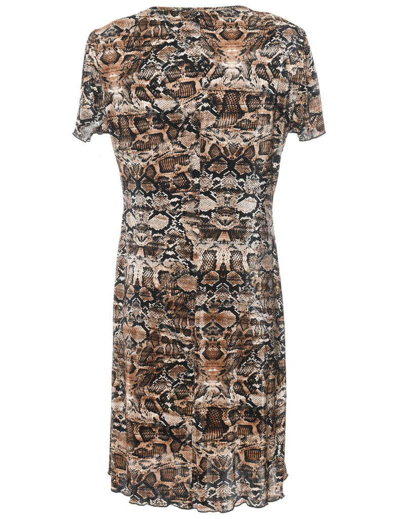 Snakeskin Print Dress - L