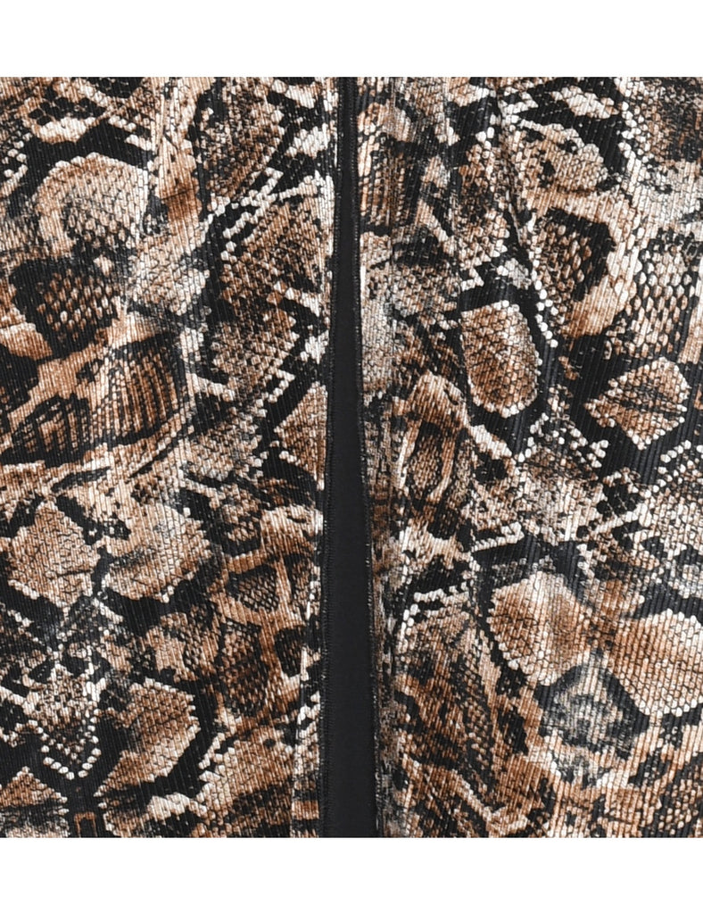 Snakeskin Print Dress - L