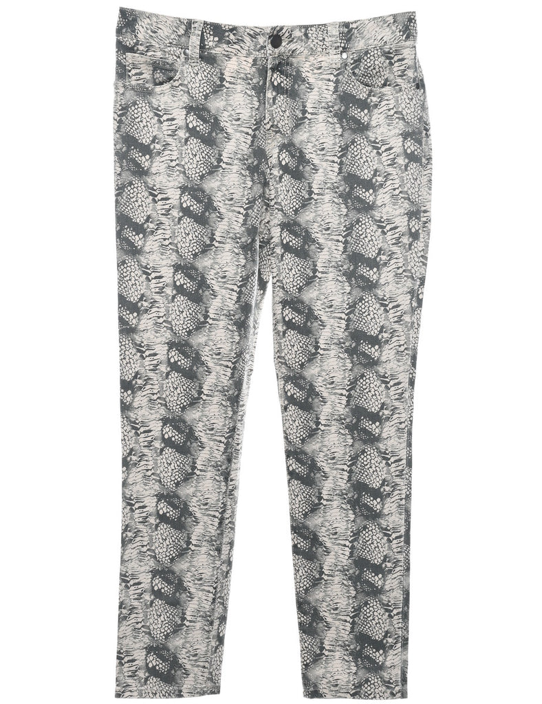 Snakeskin Print Tapered Jeans - W36 L31