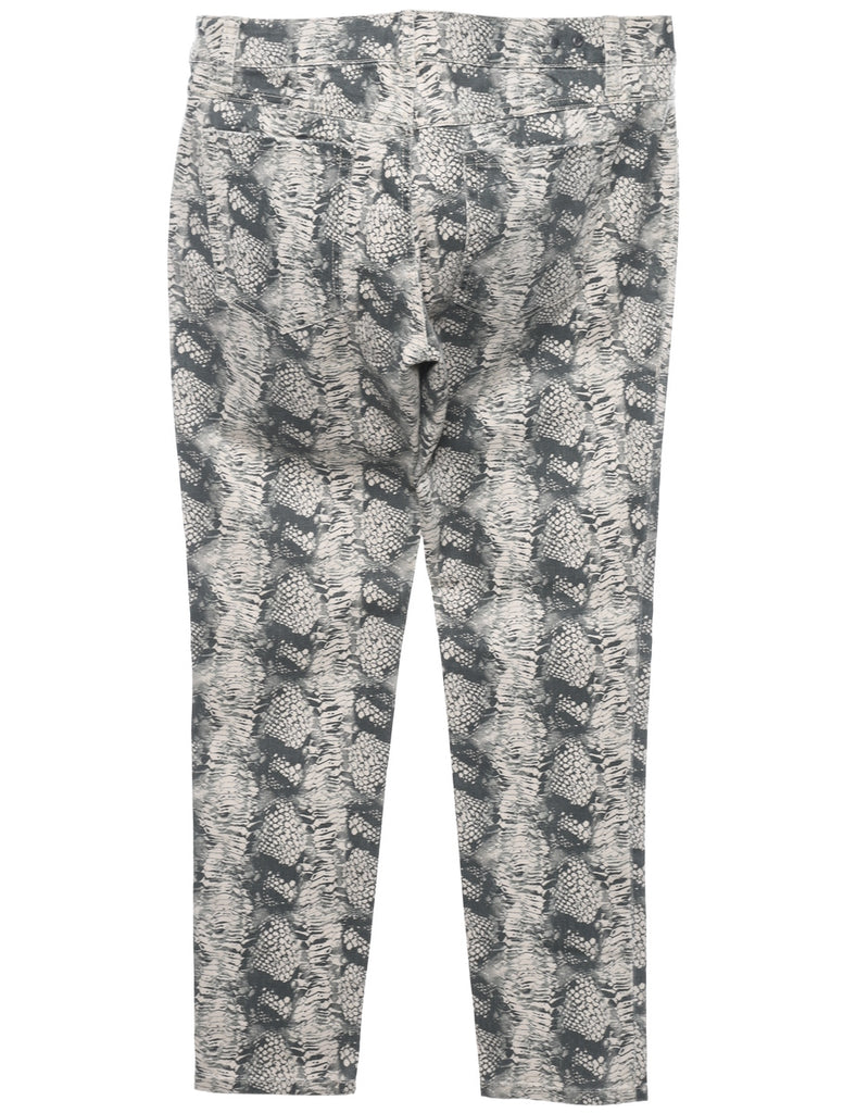 Snakeskin Print Tapered Jeans - W36 L31