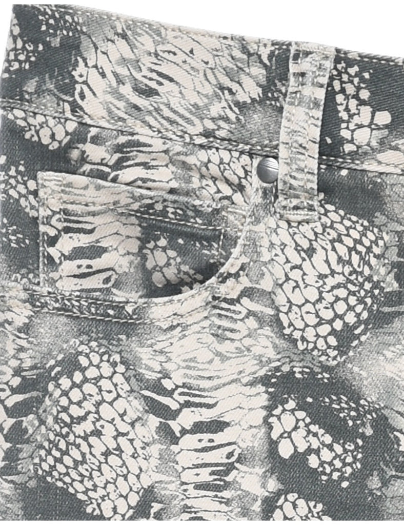 Snakeskin Print Tapered Jeans - W36 L31