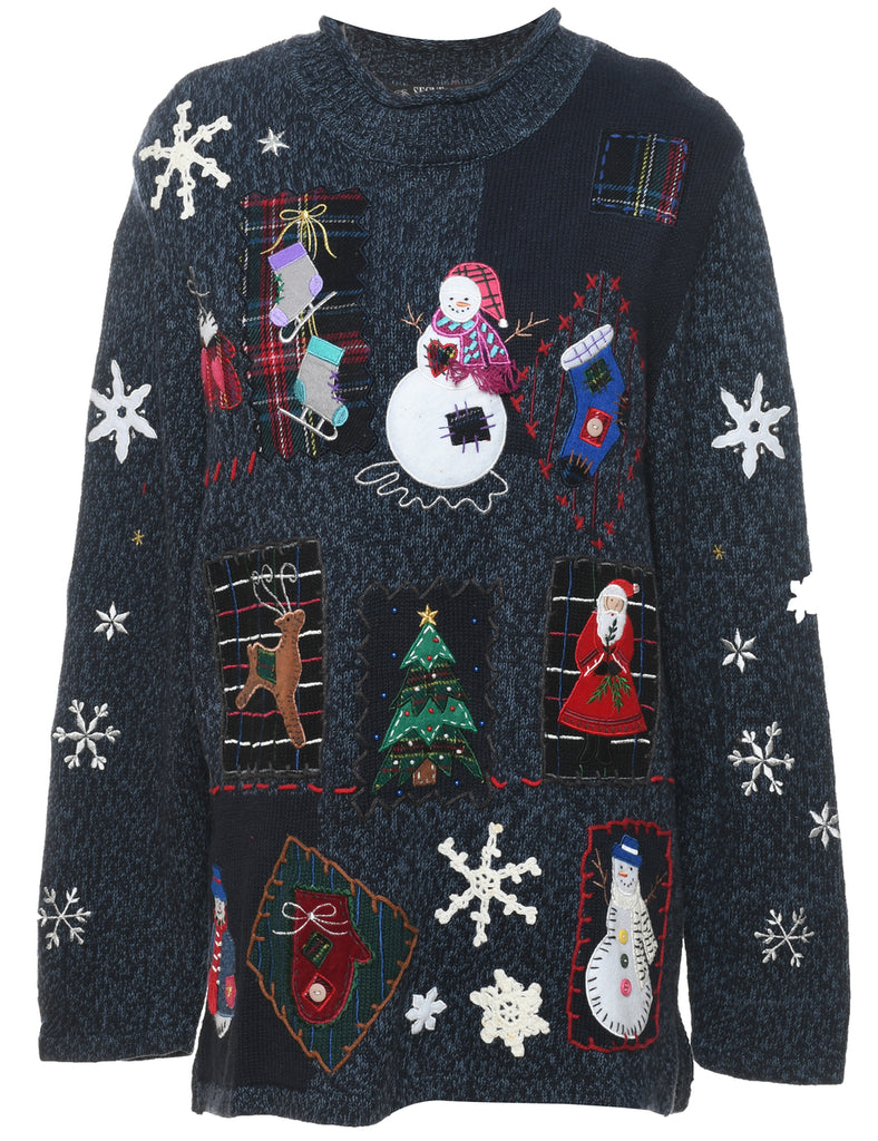 Snowman Christmas Jumper - L