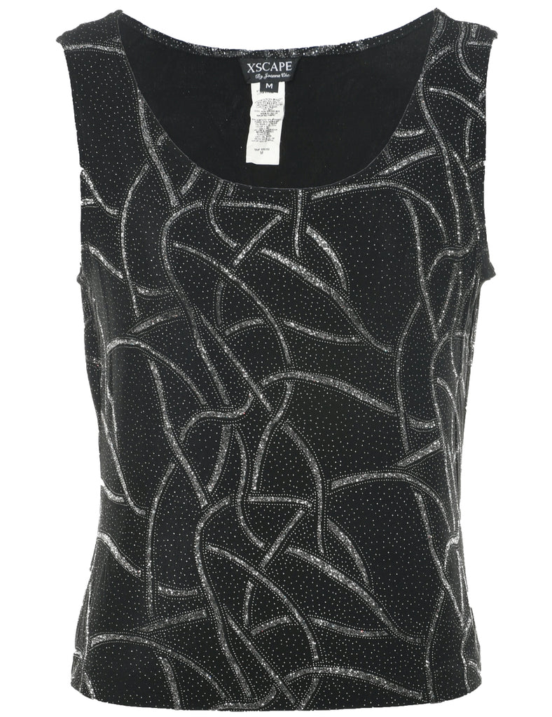 Sparkly Black Evening Top - M