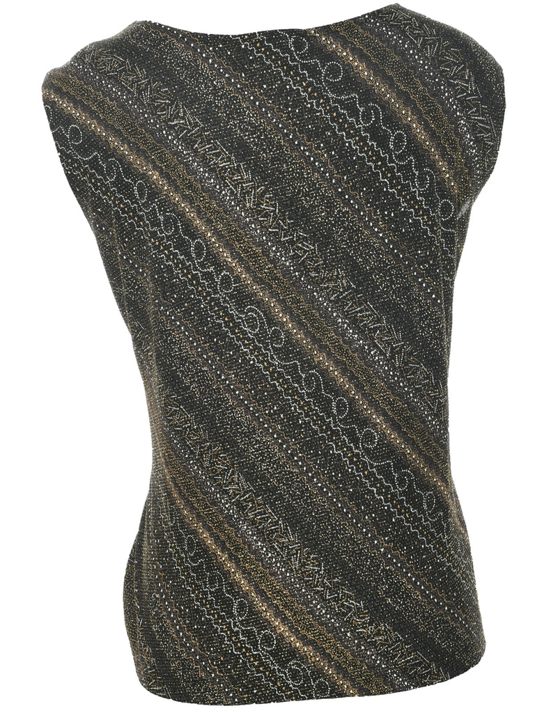 Sparkly Black Evening Top - L