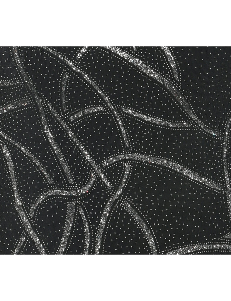 Sparkly Black Evening Top - M