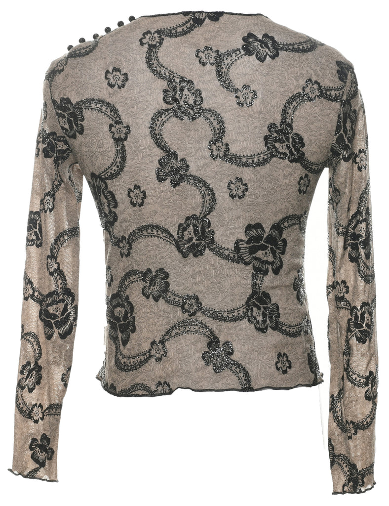 Sparkly Light Brown Evening Top - XS