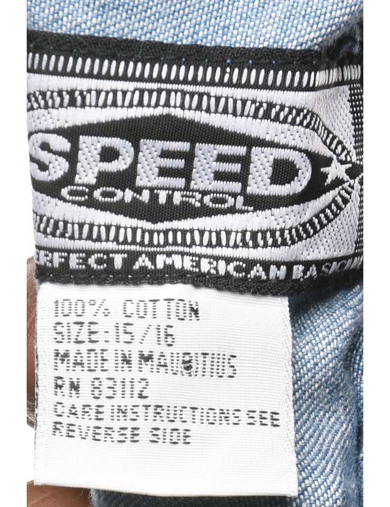 Speed Control Button Front Denim Dress - L