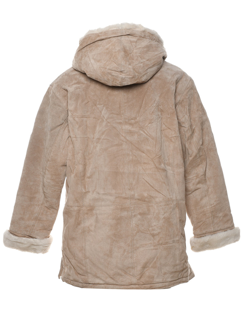 St John's Bay Light Brown & Off-White Suede Jacket - L