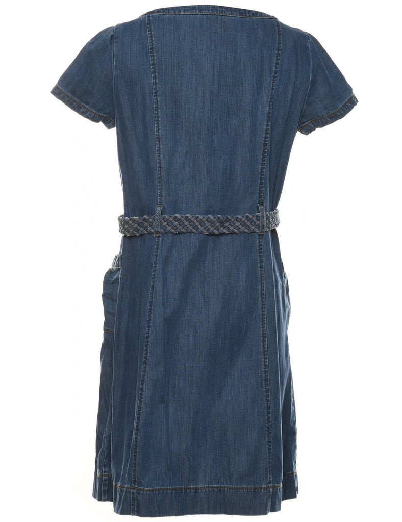 Stone Wash Denim Dress - M