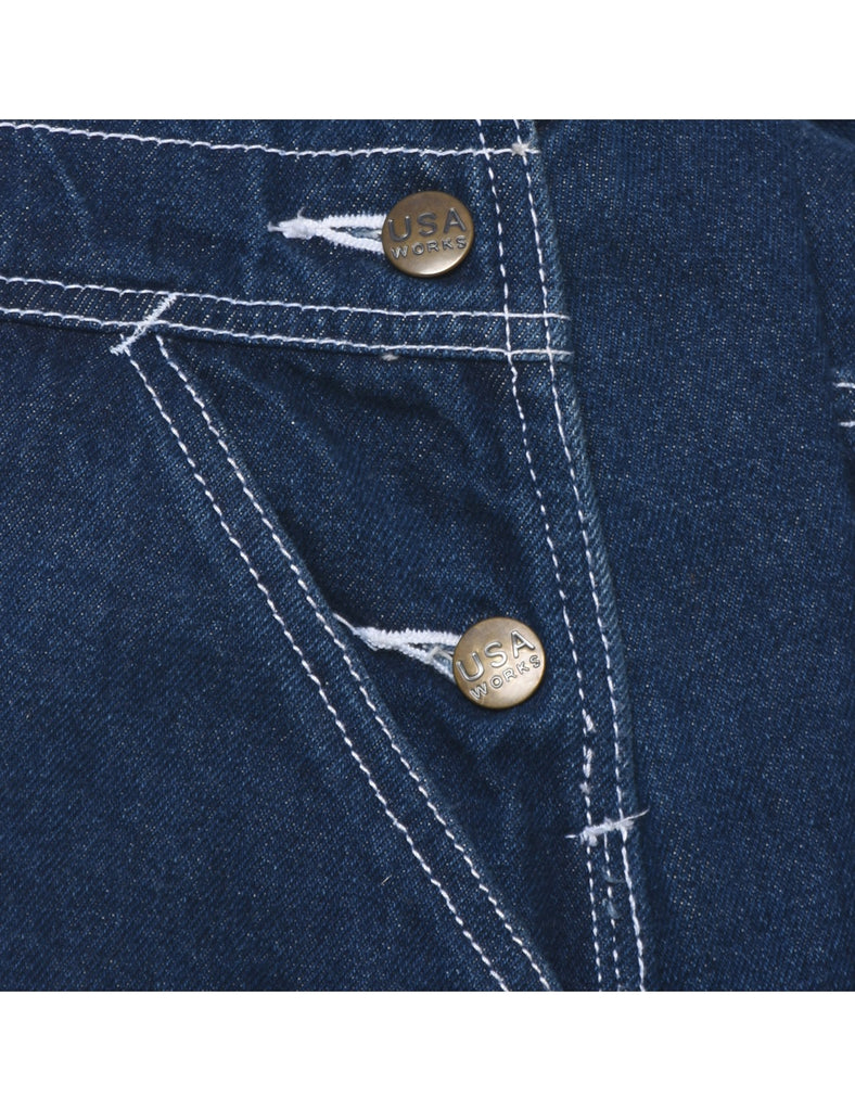 Straight Leg Indigo Dungarees - W38 L32