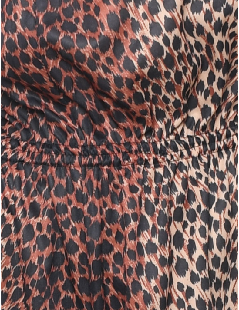 Strapless Animal Print Jumpsuit - M