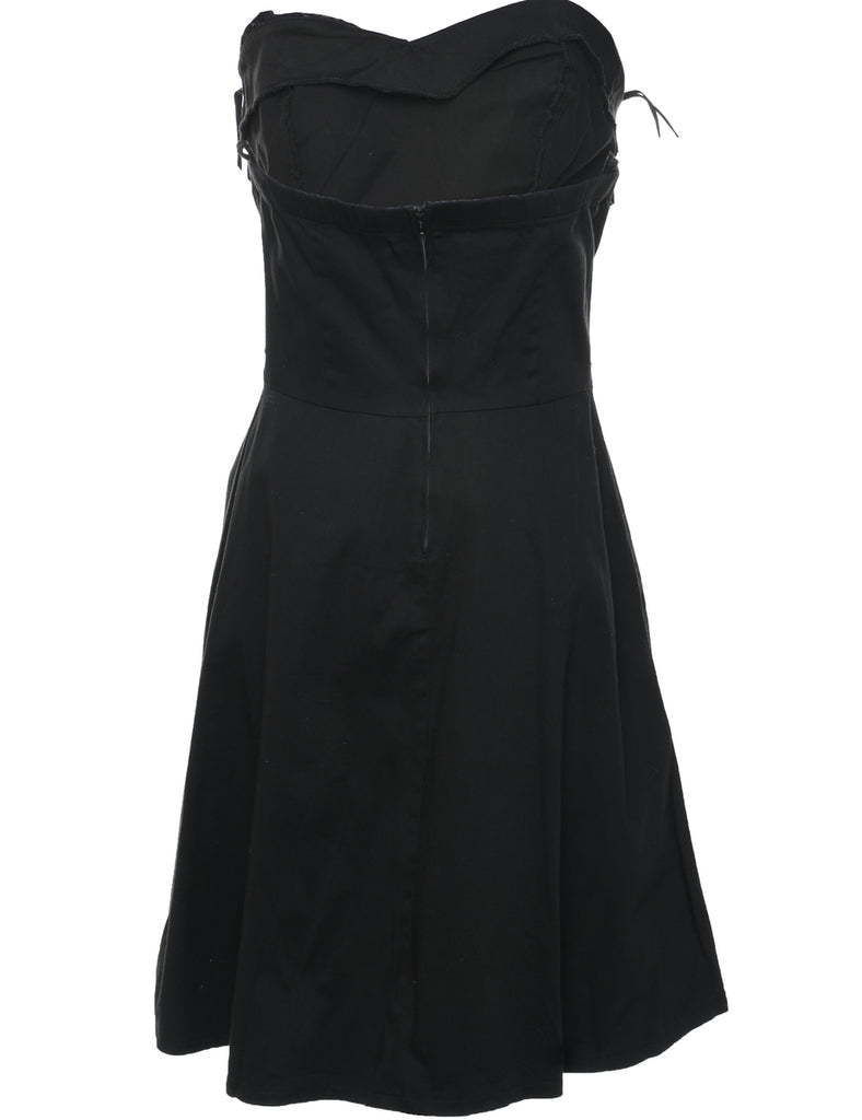 Strapless Black Dress - M