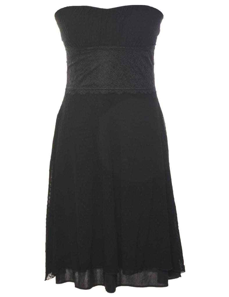 Strapless Lace Black Party Dress - XS
