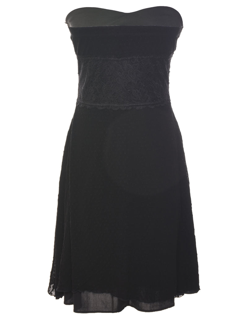 Strapless Lace Black Party Dress - XS