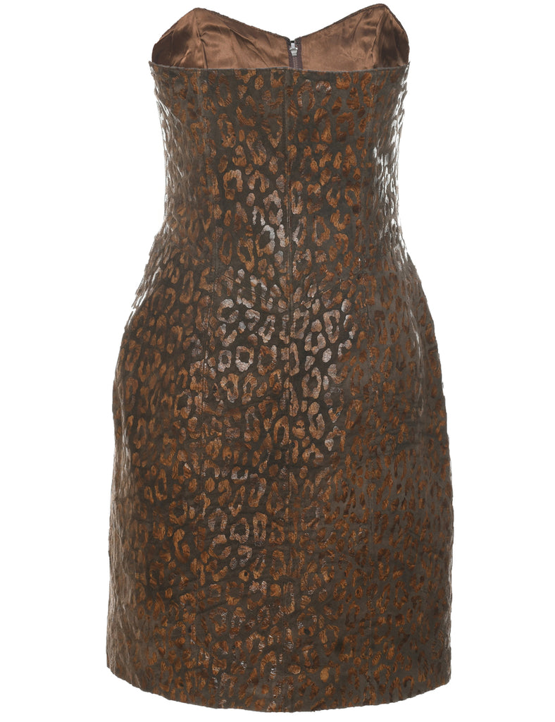 Strapless Leopard Print Dress - M