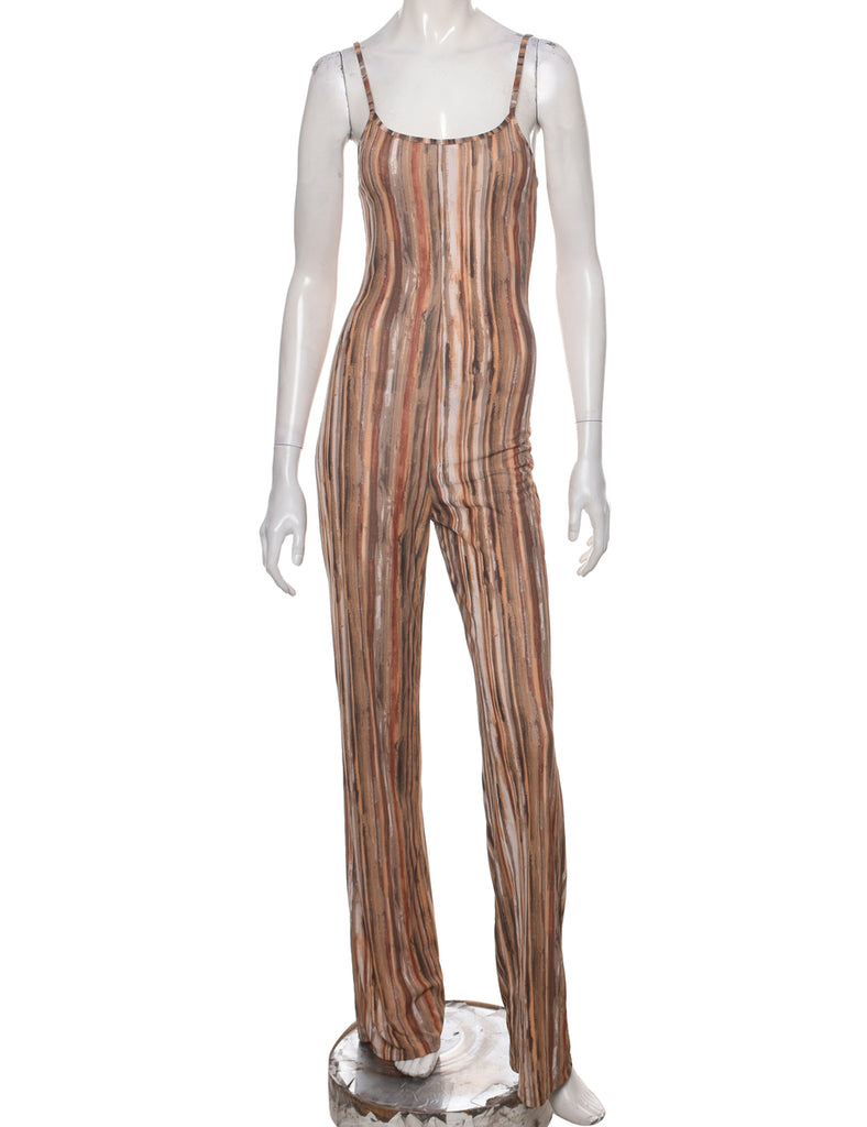 Strappy Brown Jumpsuit - XS
