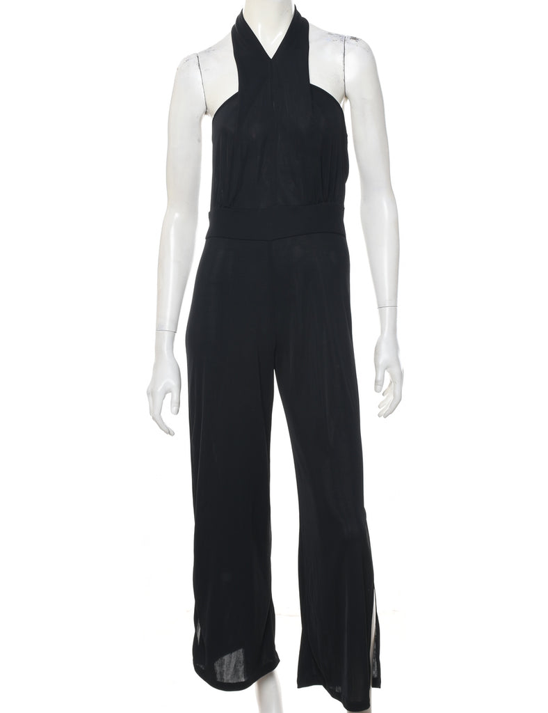 Strechy Halterneck Black Jumpsuit - M