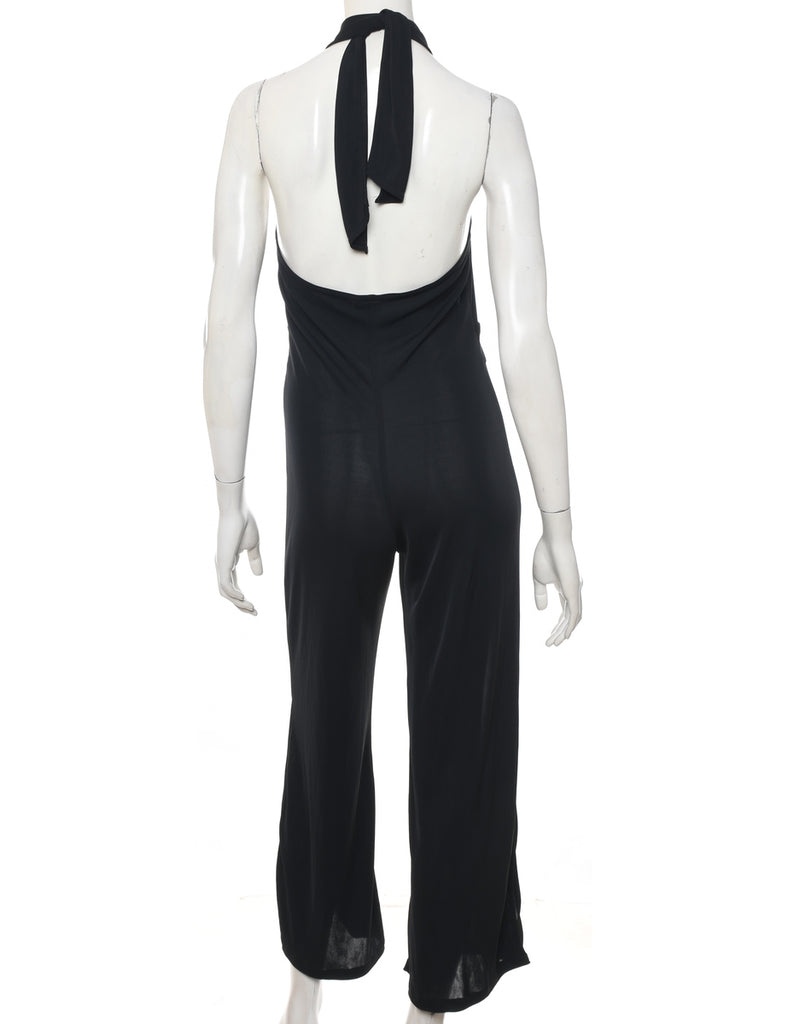 Strechy Halterneck Black Jumpsuit - M