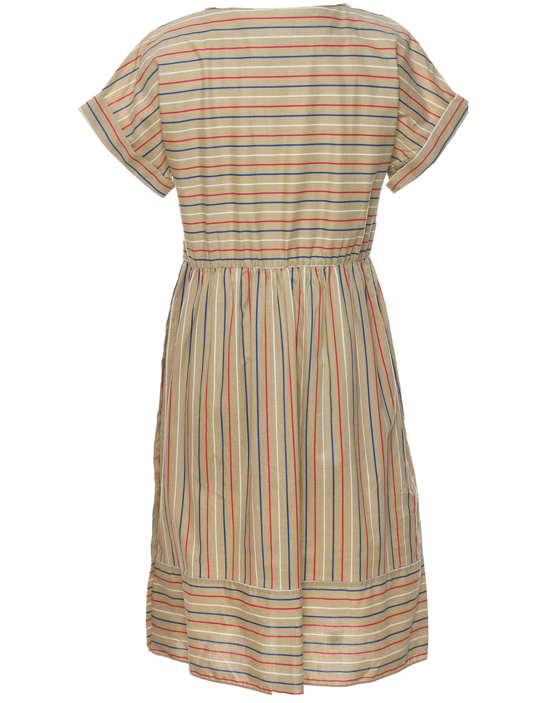 Striped Beige Dress - M