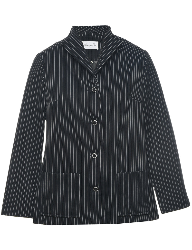 Striped Black Blazer - M