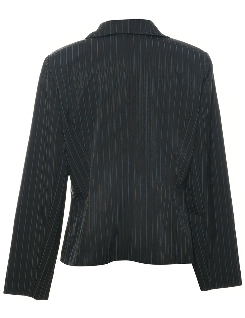 Striped Black Blazer - L