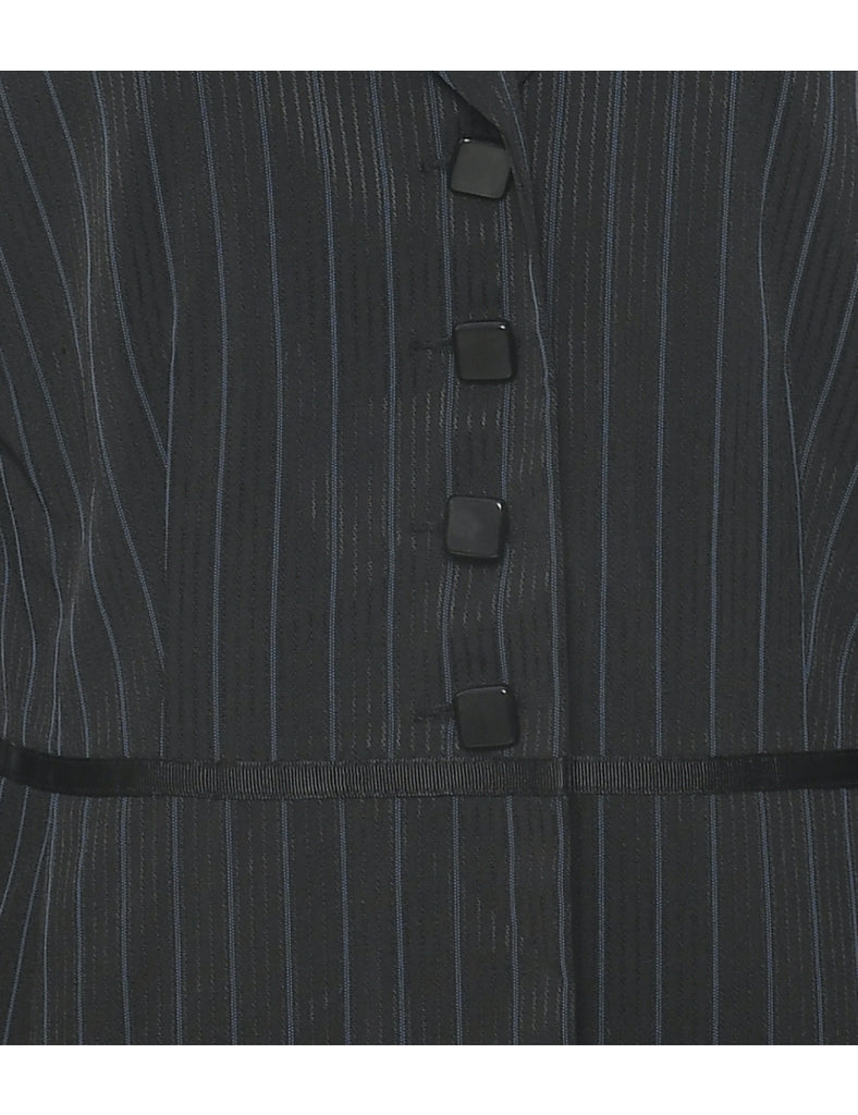 Striped Black Blazer - L