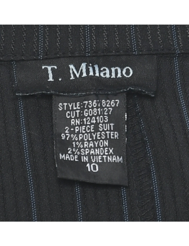 Striped Black Blazer - L