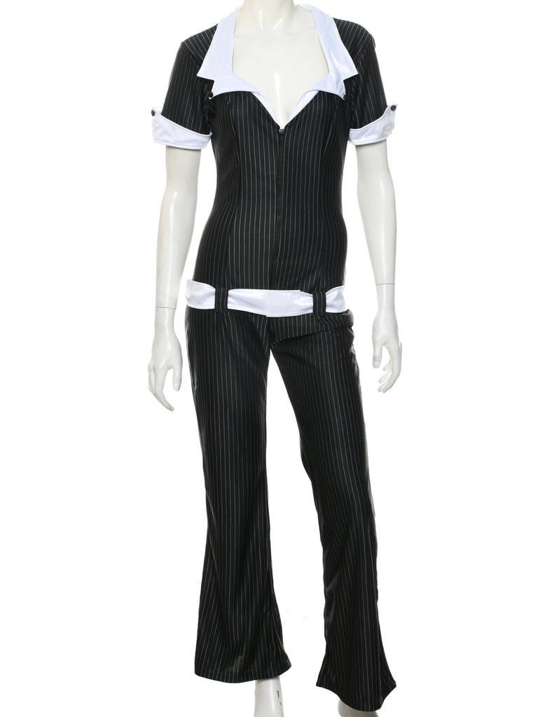 Striped Black Jumpsuit - M