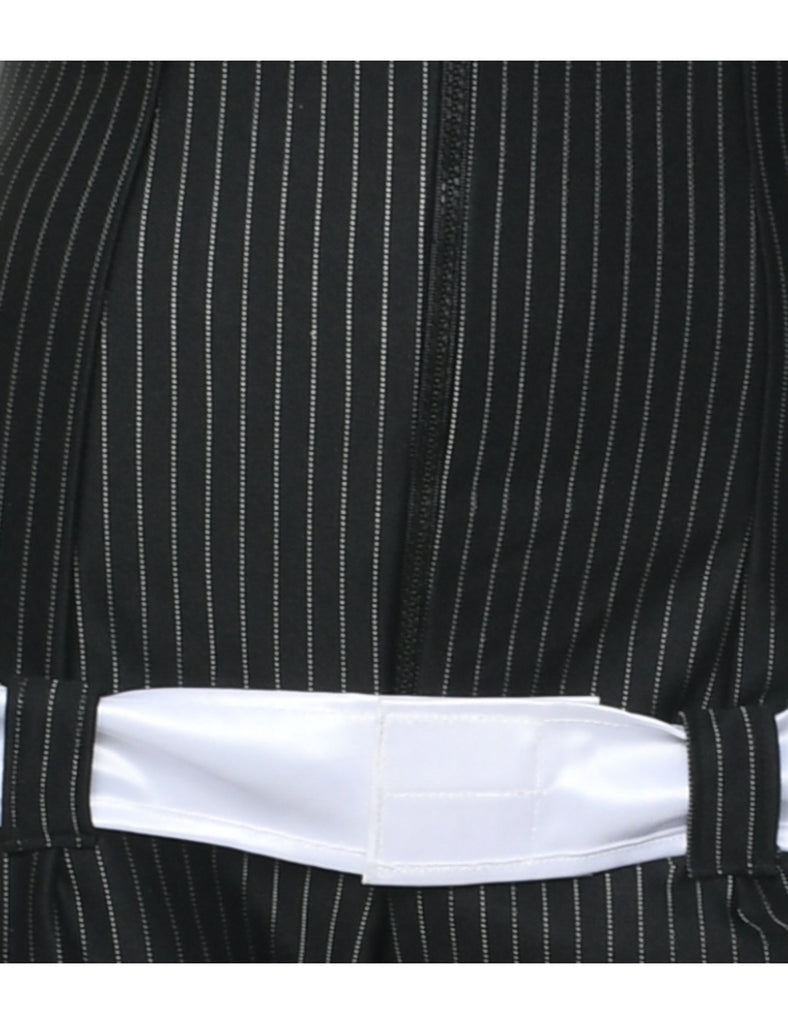 Striped Black Jumpsuit - M