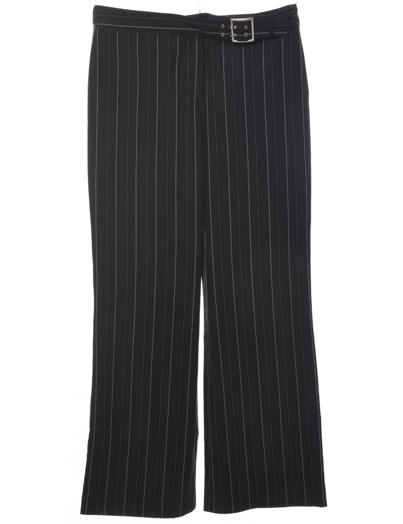 Striped Black Y2K Trousers - W34 L31