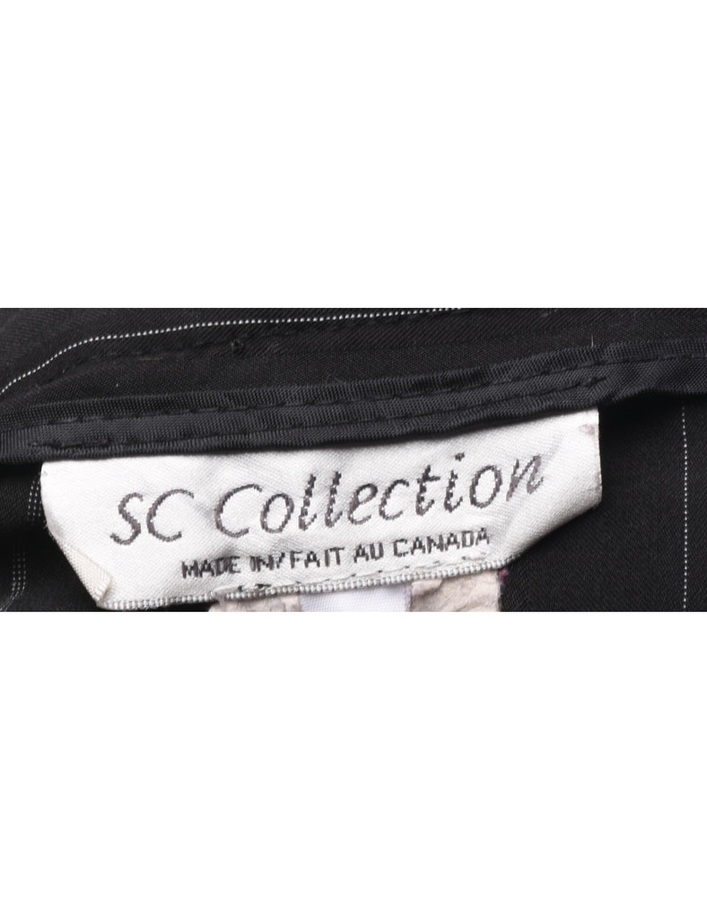 Striped Black Y2K Trousers - W34 L31