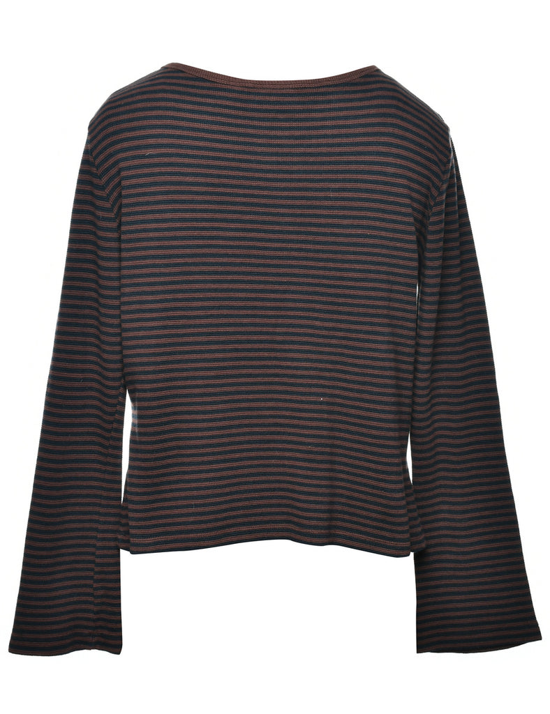 Striped Brown Jumper - L