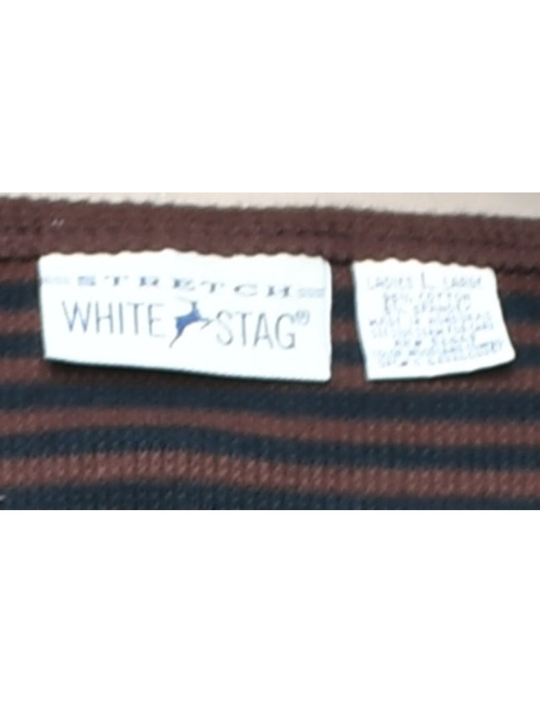 Striped Brown Jumper - L