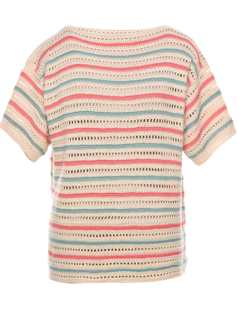 Striped Crochet Jumper - XL