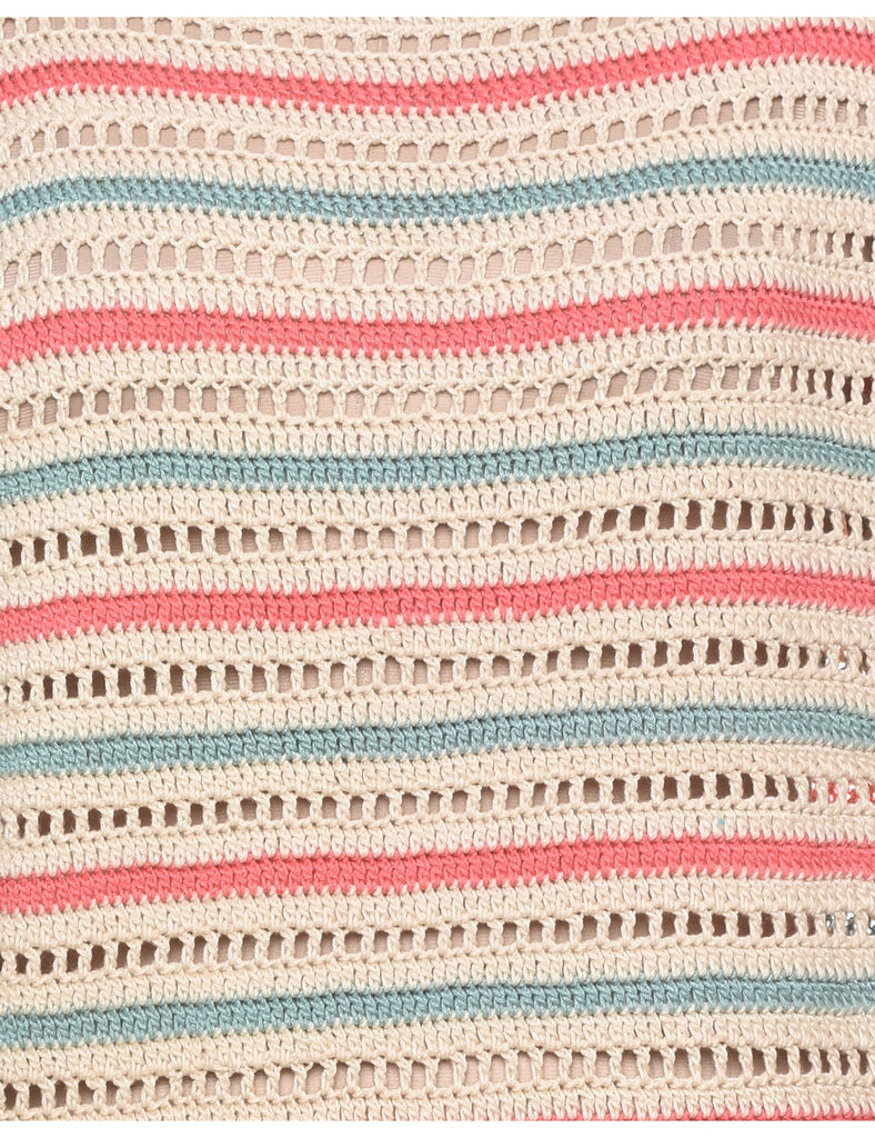 Striped Crochet Jumper - XL