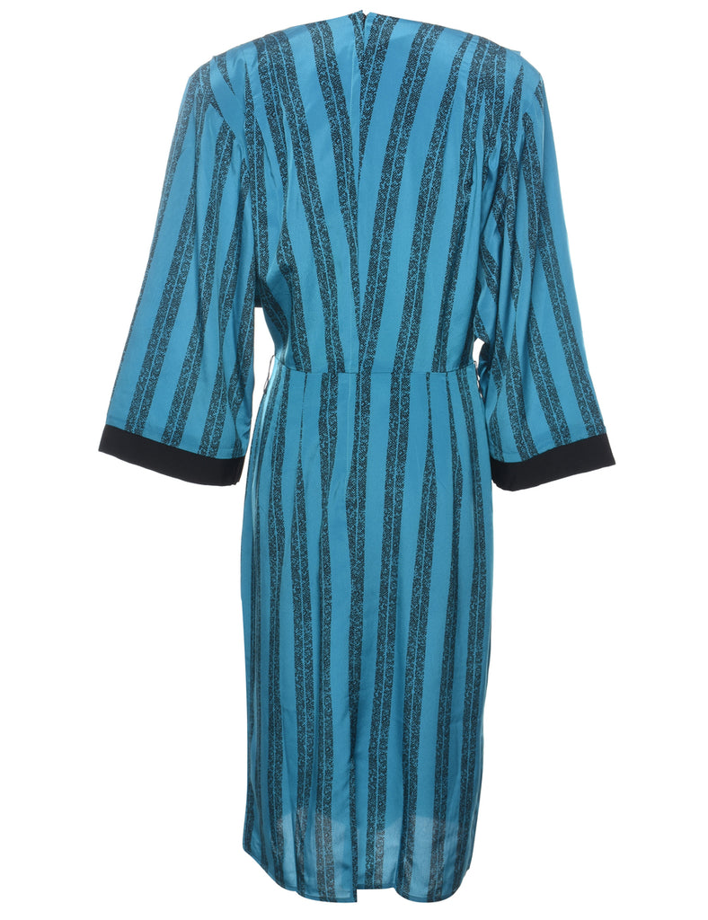 Striped Cross-Over Front Dress - S