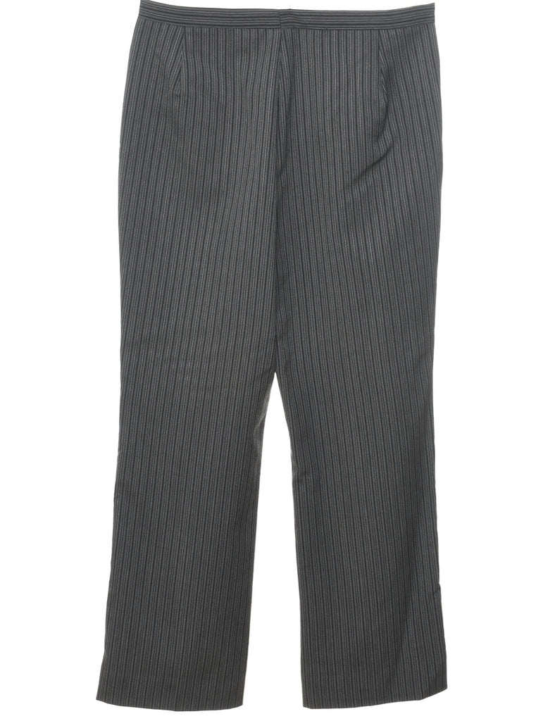 Striped Dark Grey Trousers - W32 L30