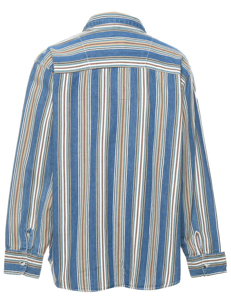 Striped Denim Shirt - L