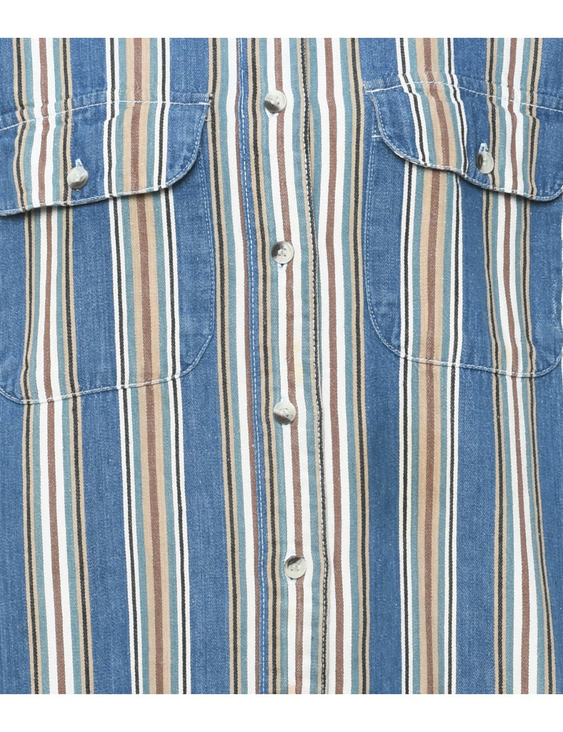 Striped Denim Shirt - L