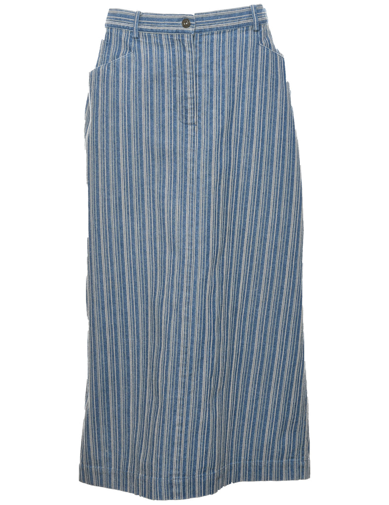 Striped Denim Skirt - L