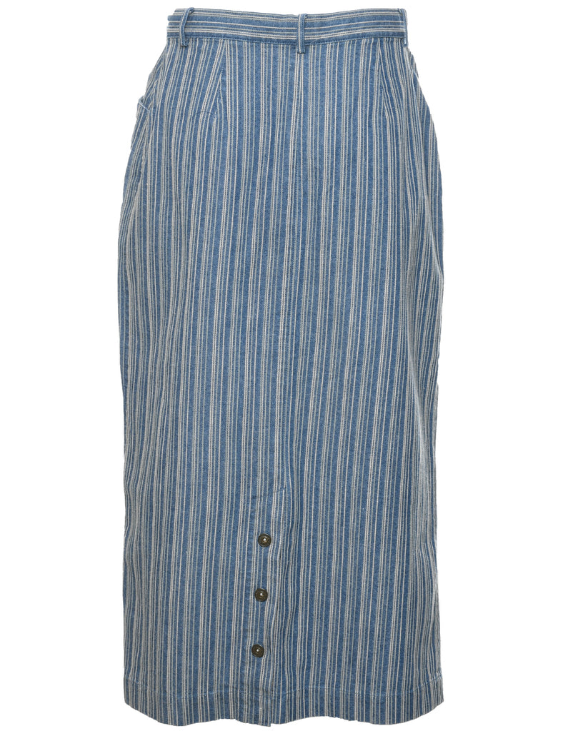 Striped Denim Skirt - L