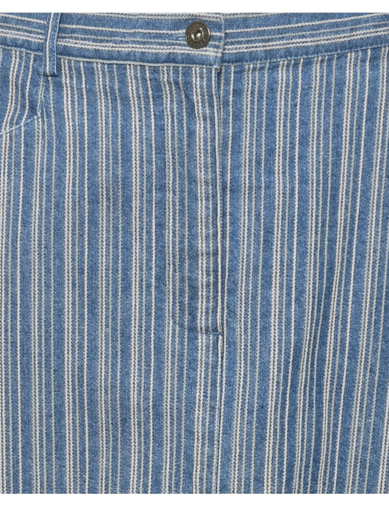 Striped Denim Skirt - L