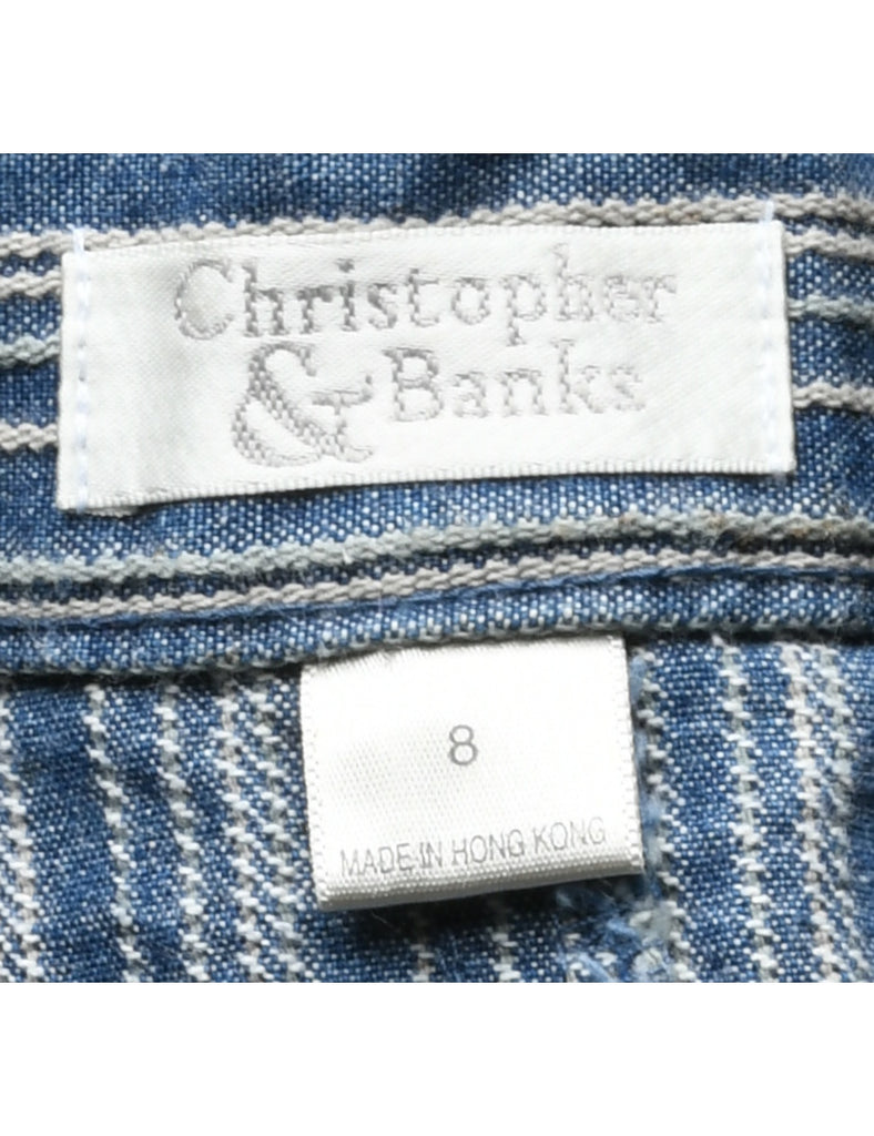 Striped Denim Skirt - L