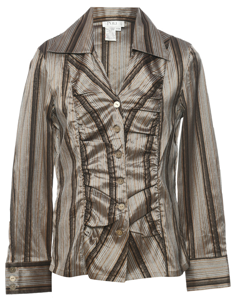 Striped Evening Blouse - M