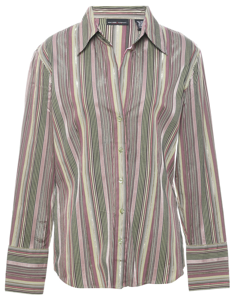 Striped Evening Blouse - L